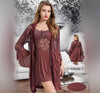 3 Piece Ice Silk Long Sleeve & Sexy Nightgown