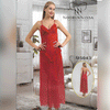 Stunning Red Long Nightdress - Net Stuff Nightgown's