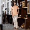 Women's Soft Cotton Pajama Shirt & Printed Trouser Set.