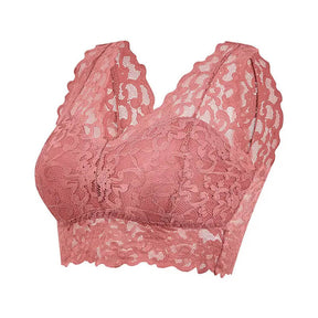 Breathable Sexy Lace Bra for Women - Wire-Free Push-Up Bralette- Seamless Beauty Back Vest Underwear.