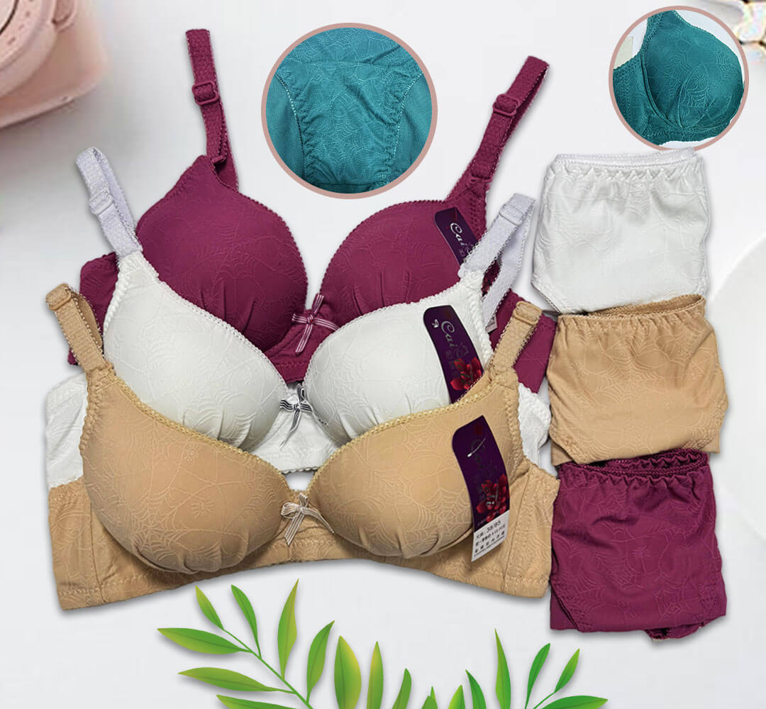 Fashionable Push-Up Bra Set -| Adjustable Straps & Underwire Support for a Confident You!