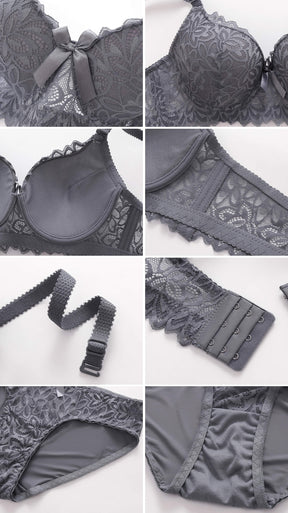 Sexy Push-Up Bra Set for Young Women -Anti-Sag Design with Customizable Fit!