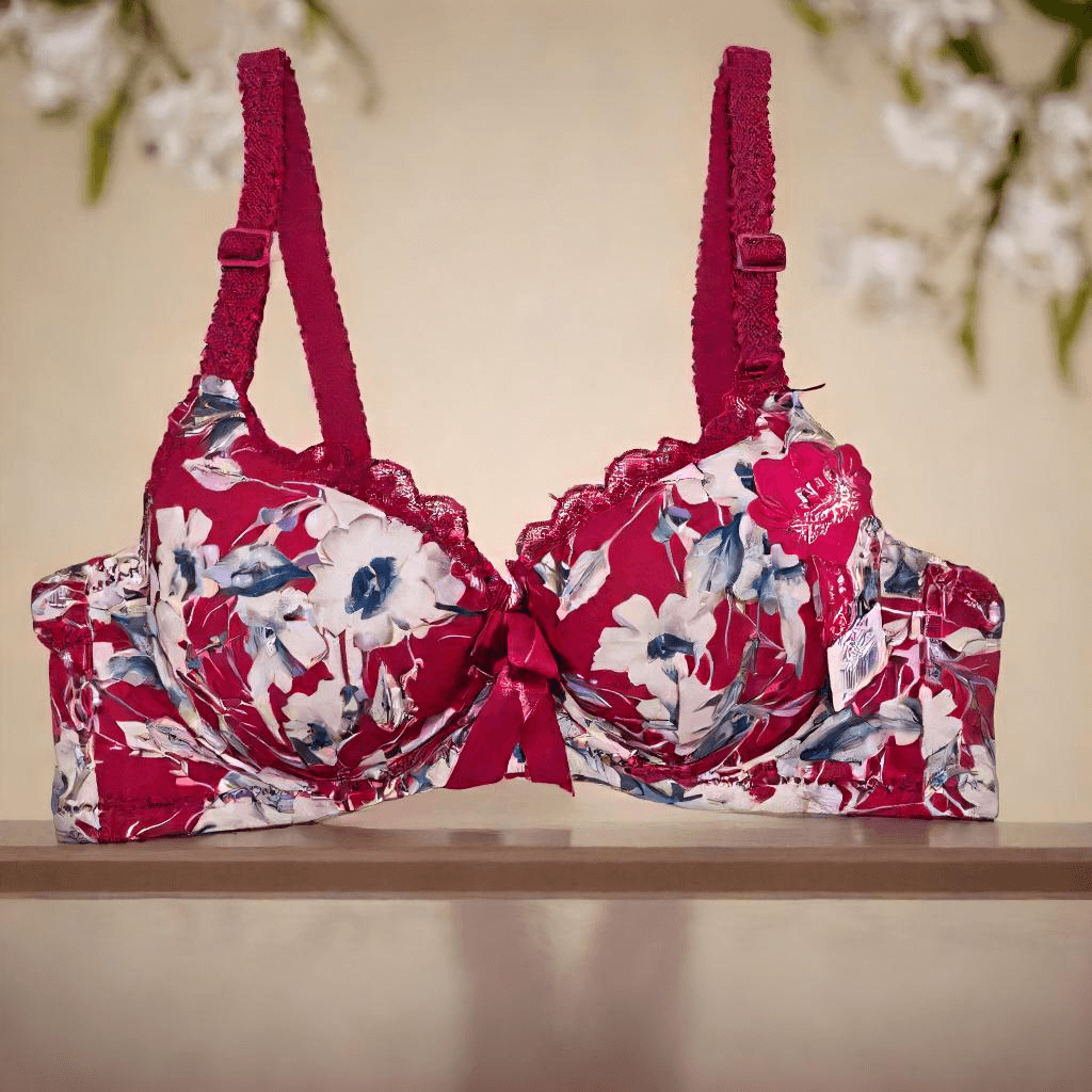 Hot Sale Padded Full Cup Women’s Bra  Stylish Floral  Prints |  Ultimate Comfort & Support |  Feel Confident Every Day!