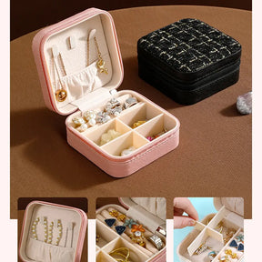 Mini Jewelry Storage Box Portable Family Travel Earrings Necklace Storage Box Female Ring Organizer