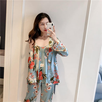 Women's 3-Piece Pajama Set - Stylish Nights Dress