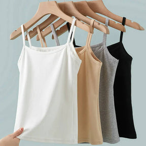 New Summer Simple Sling Camisoles for Women & Girls - Stylish Crop Tops, Sleeveless, Slimming Vest Tops.