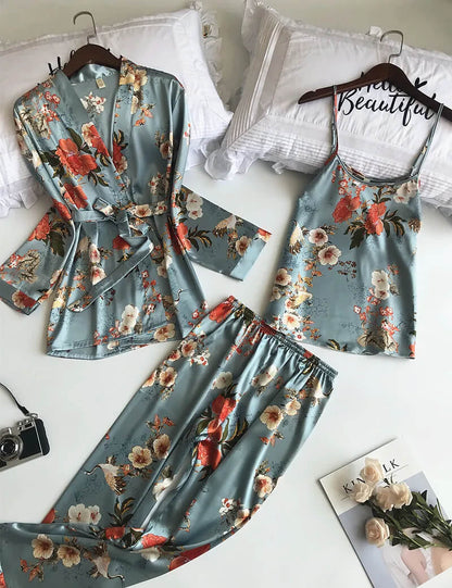 Women's 3-Piece Pajama Set - Stylish Nights Dress