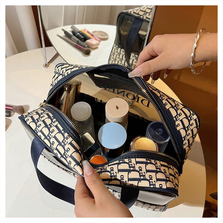 Printed Transparent Makeup Bag – Stylish & Functional!