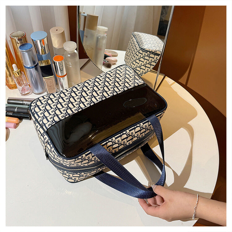 Printed Transparent Makeup Bag – Stylish & Functional!