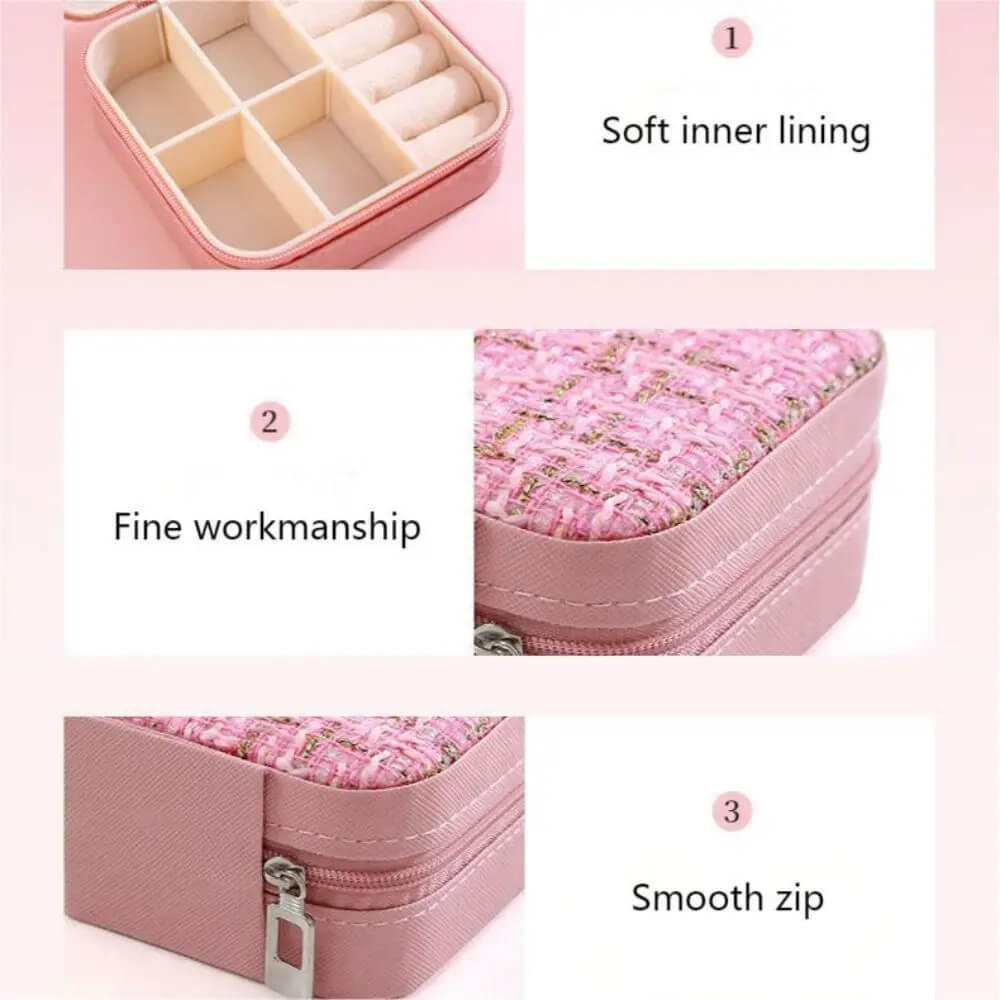 Mini Jewelry Storage Box Portable Family Travel Earrings Necklace Storage Box Female Ring Organizer