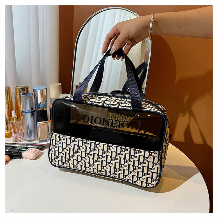 Printed Transparent Makeup Bag – Stylish & Functional!