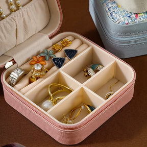 Mini Jewelry Storage Box Portable Family Travel Earrings Necklace Storage Box Female Ring Organizer