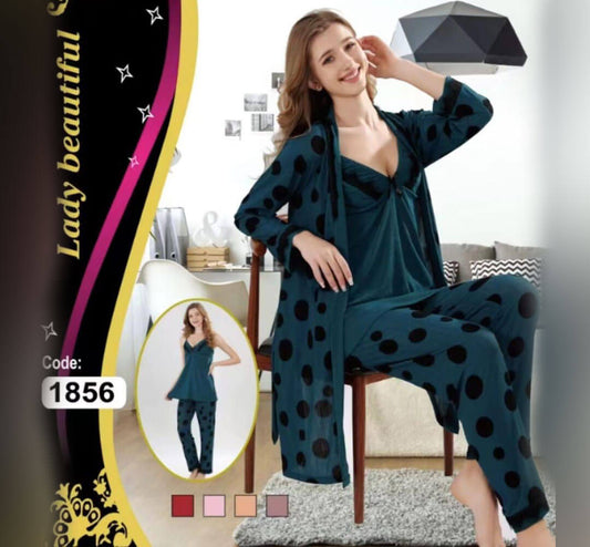 Luxurious Ice Silk 3-Piece  Nightgown's