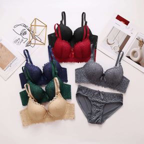 Sexy Push-Up Bra Set for Young Women -Anti-Sag Design with Customizable Fit!