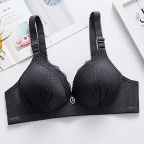 Title: Mom Small Size Thickened Push Up Bra - Lace Starry, No Steel Ring, Comfortable Middle-Aged & Elderly Underwear.