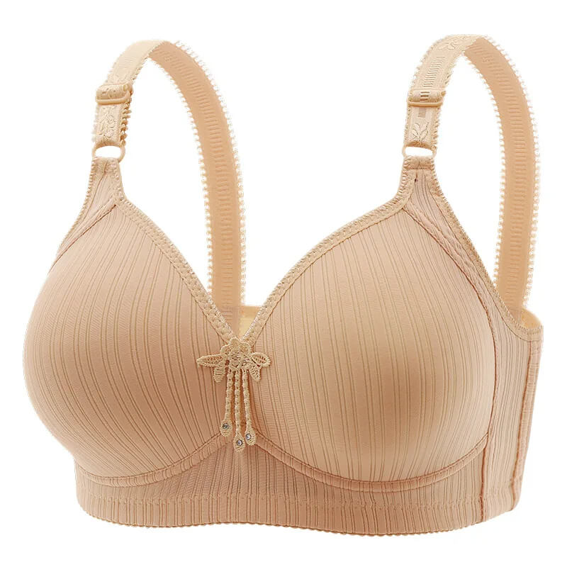 New Large Cup Cross-border No Steel Ring Bra for Mothers – Comfortable, Lightweight Support for Middle-Aged and Elderly Women.