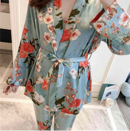Women's 3-Piece Pajama Set - Stylish Nights Dress
