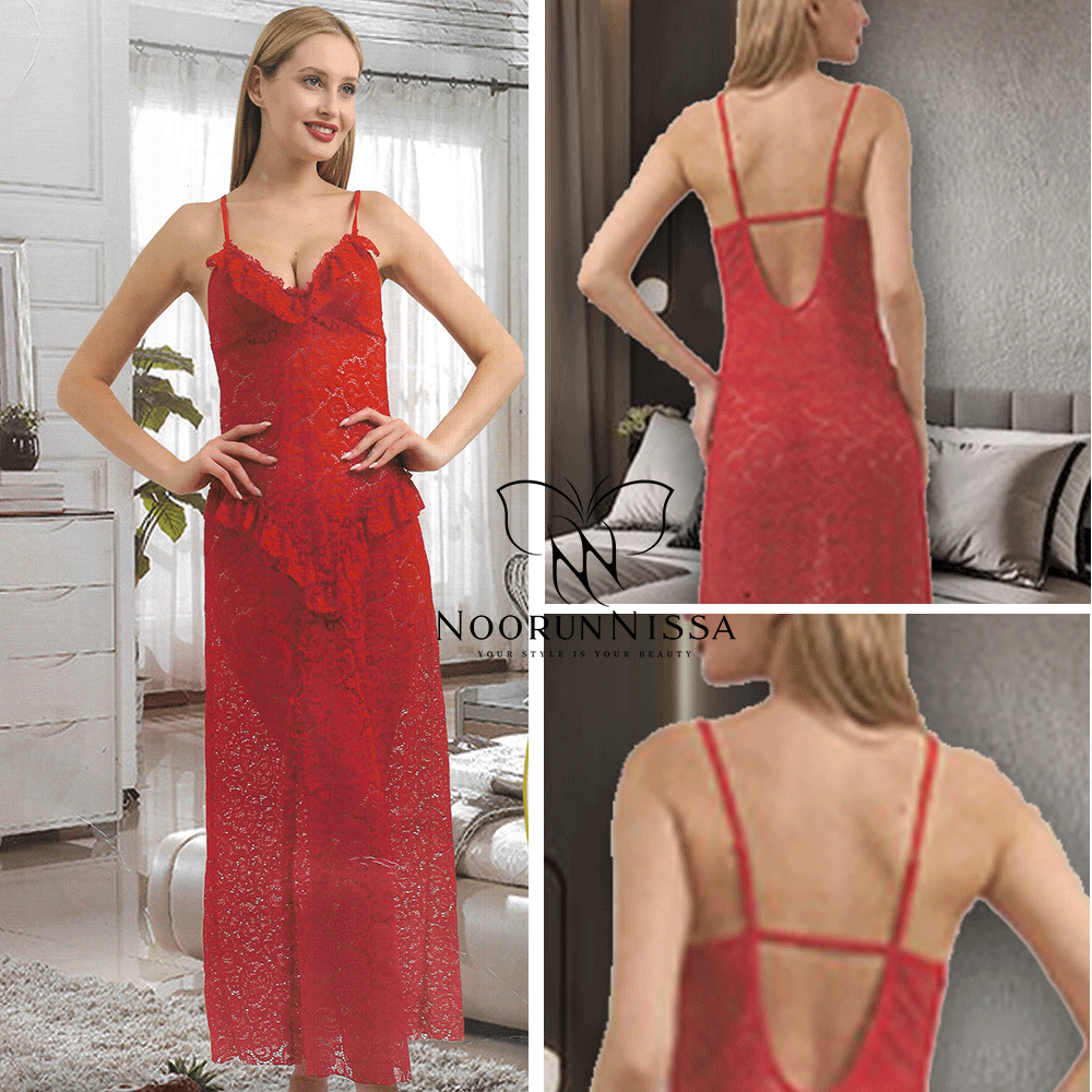 Stunning Red Lace Evening Dress -Glamorous Spaghetti Straps & Ruffles for Holiday Elegance!