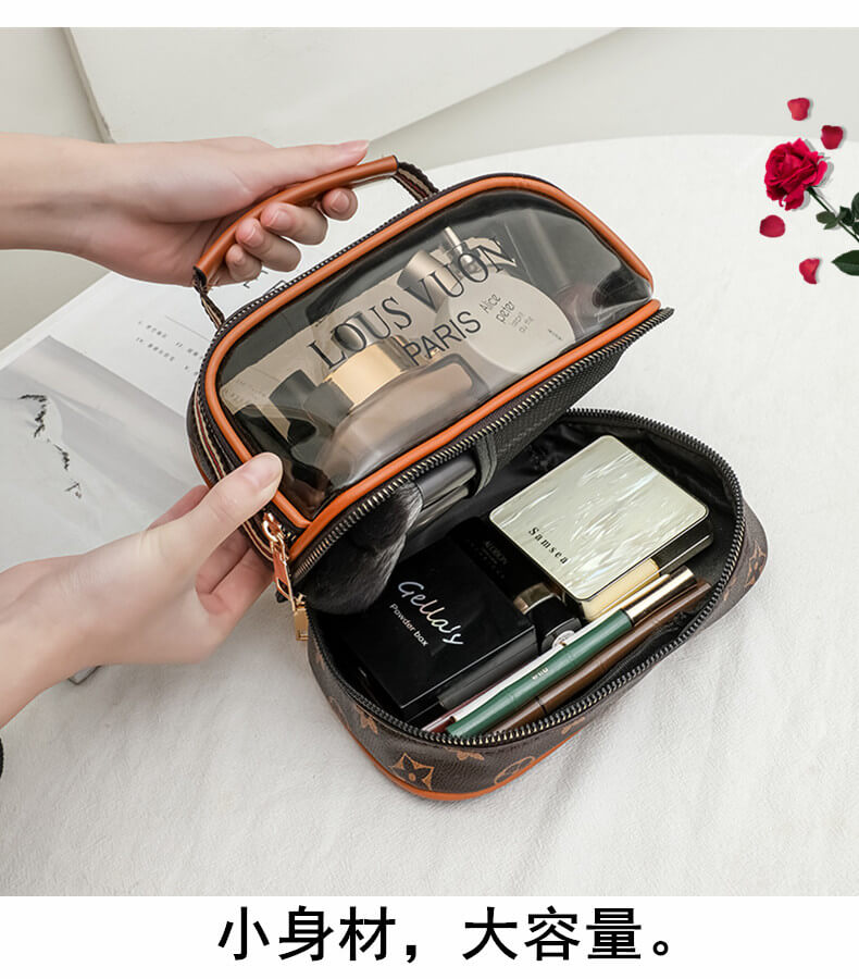 "Premium Transparent Makeup and Cosmetic Storage Bag - Waterproof & Stylish"