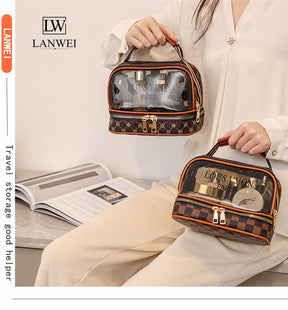 "Premium Transparent Makeup and Cosmetic Storage Bag - Waterproof & Stylish"