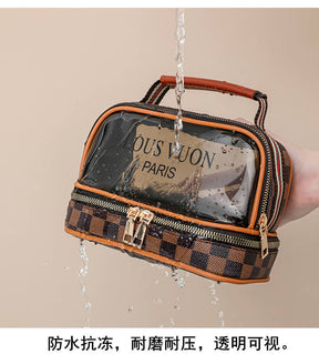 "Premium Transparent Makeup and Cosmetic Storage Bag - Waterproof & Stylish"