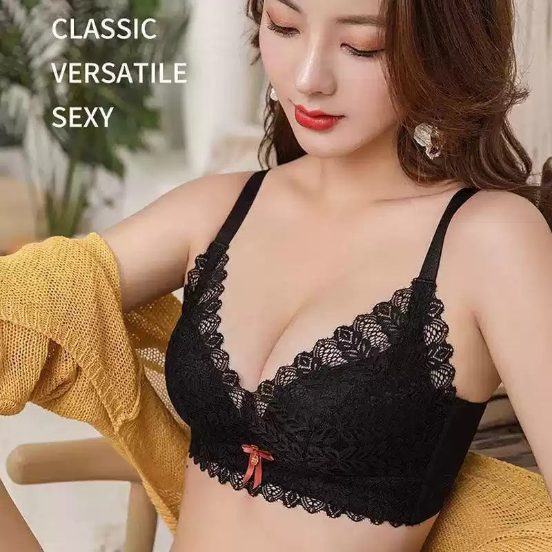 Trendy Sexy Adjustable Wireless Bras  - Lace, Push-Up, Gathered Support.