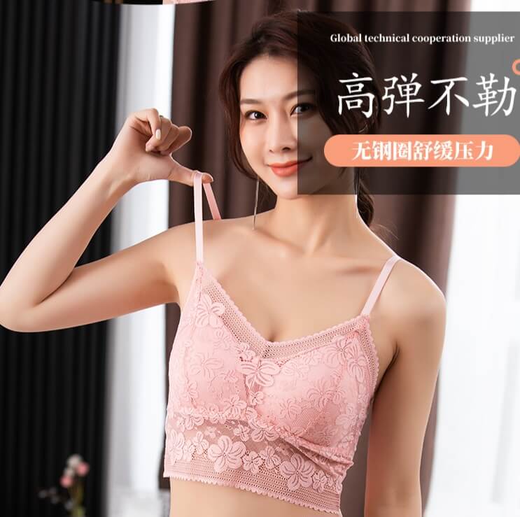 New Women Lace Bras Top Comfortable Bralette Solid Color Add Pad Lingerie Beauty Back Underwear Sexy Vest Female Wireless Bra.