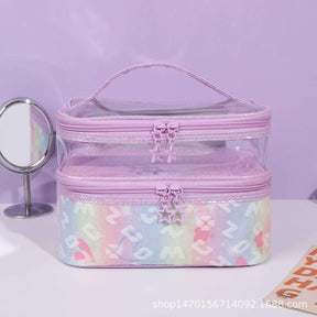 "Ultimate Transparent Waterproof Makeup & Cosmetic Storage Bag - Organize in Style!"