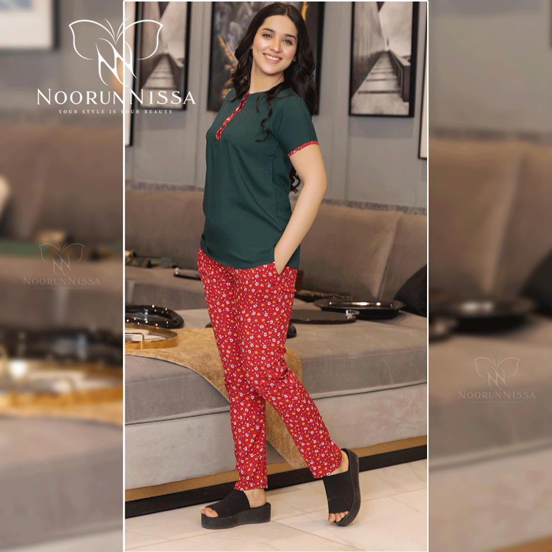 Elegant Cotton Night Suit for Women.