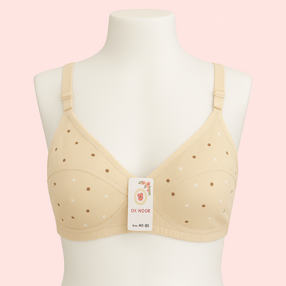 ( 𝐏𝐚𝐜𝐤 𝐨𝐟 𝟑 ) Soft Cotton Polka Dot Bra.
