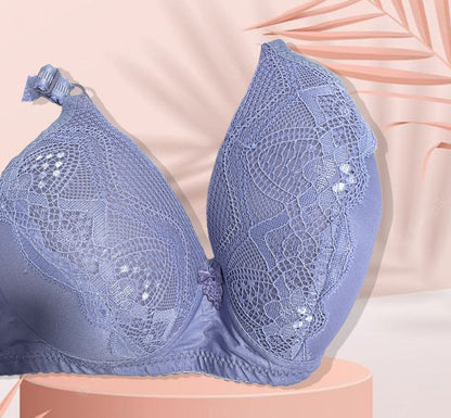 Elegant Nude Lace Padded Bra .