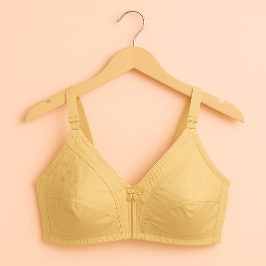 Embroidered Full Coverage Cotton Bra.