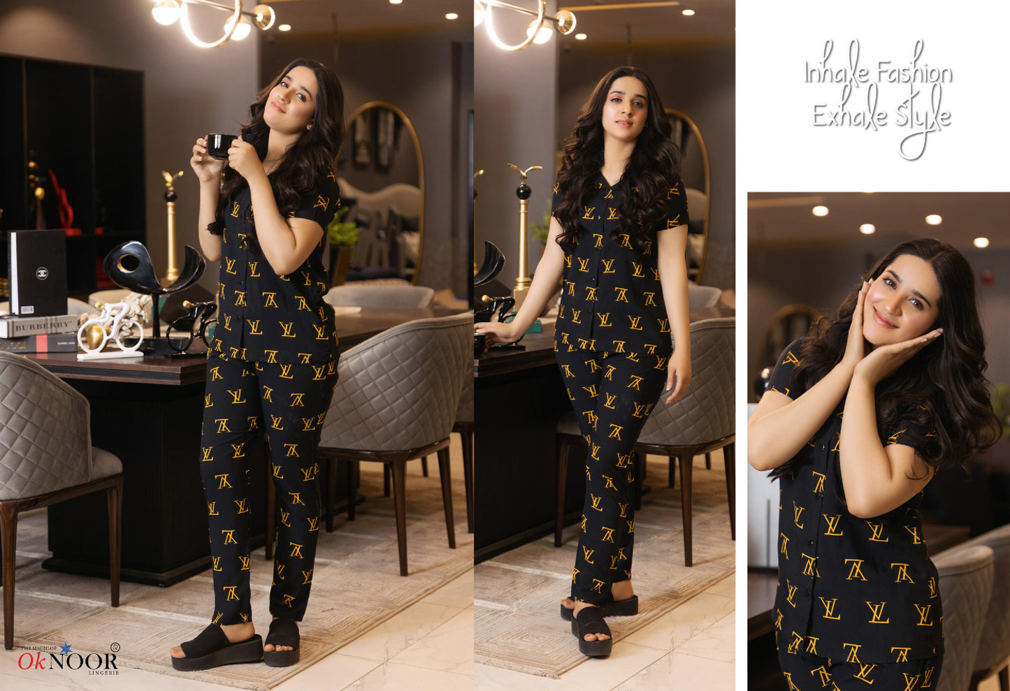 LV-Inspired Luxury Nightwear.