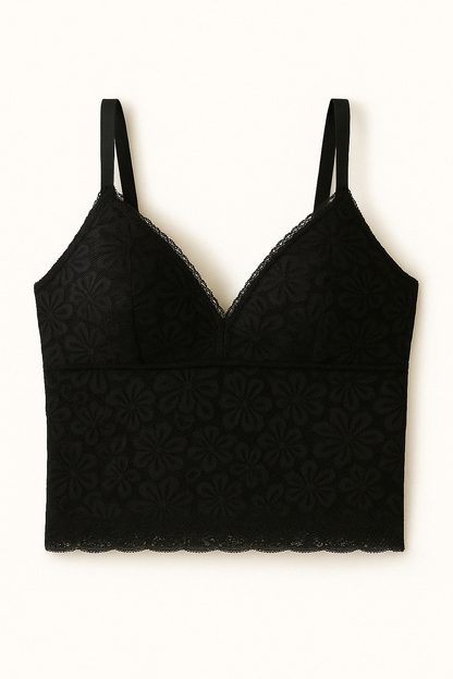 Elegant Floral Lace Crop Bra.