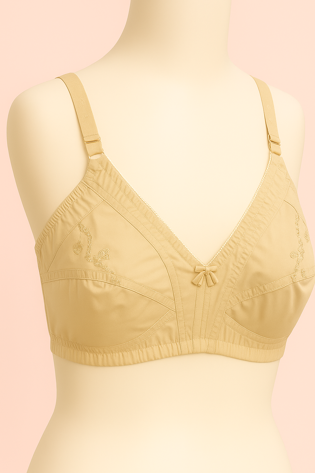 ( 𝐏𝐚𝐜𝐤 𝐨𝐟 𝟑 ) Embroidered Full Coverage Cotton Bra.