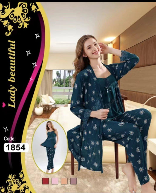 Luxurious Ice Silk 3-Piece  Nightgown's