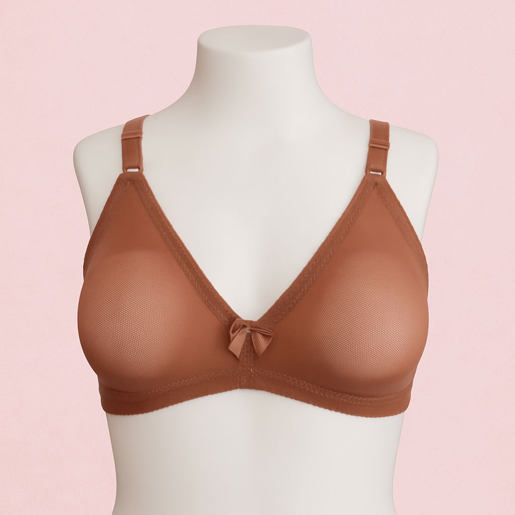 Soft Net Non-Padded Bra.