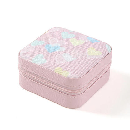Mini Heart Print Jewelry Storage Box.