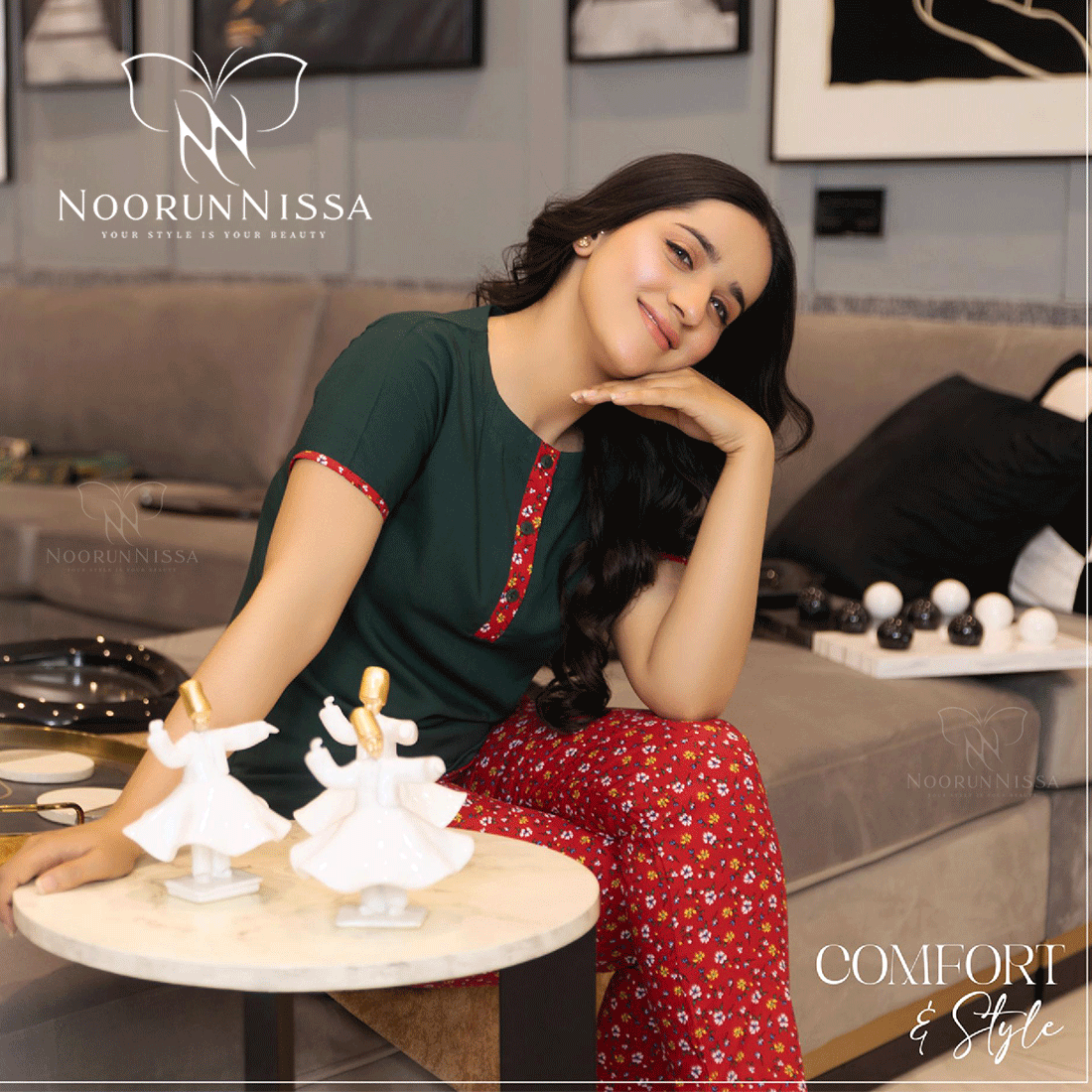Elegant Cotton Night Suit for Women.