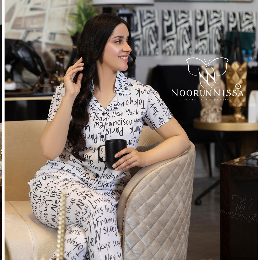 Trendy Printed Nightwear Suit for Women.