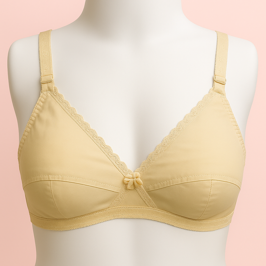( 𝐏𝐚𝐜𝐤 𝐨𝐟 𝟑 ) Soft Beige Non-Padded Bra.