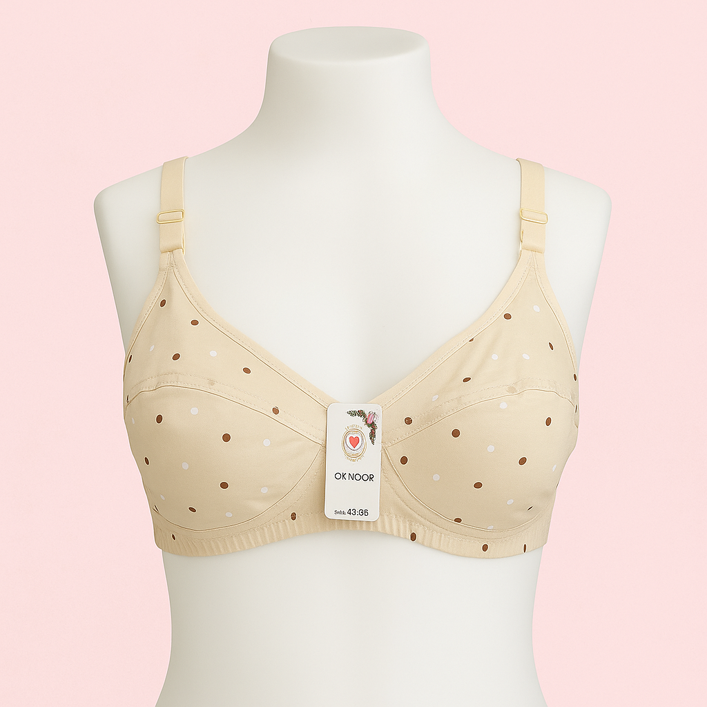 ( 𝐏𝐚𝐜𝐤 𝐨𝐟 𝟑 ) Soft Cotton Polka Dot Bra.