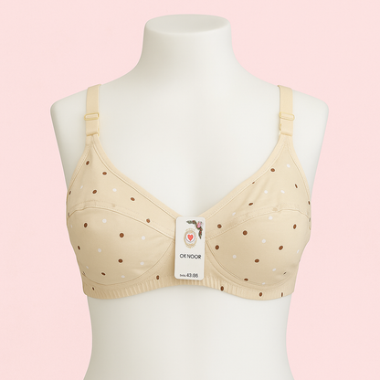 ( 𝐏𝐚𝐜𝐤 𝐨𝐟 𝟑 ) Soft Cotton Polka Dot Bra.