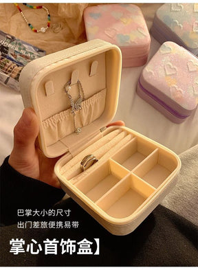 Mini Jewelry Storage Box Portable Family Travel Earrings Necklace Storage Box Female Ring Organizer.