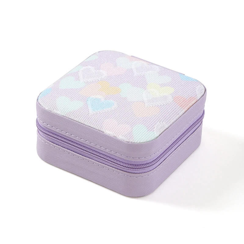 Mini Heart Print Jewelry Storage Box.