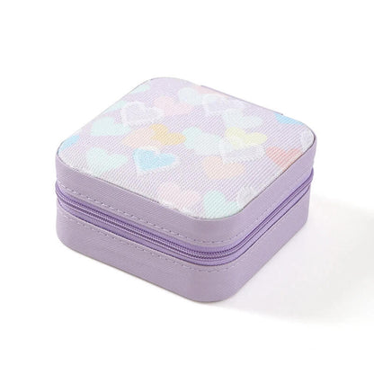 Mini Heart Print Jewelry Storage Box.