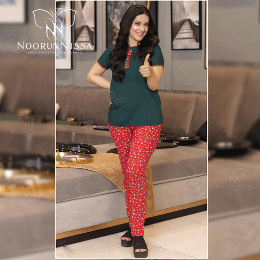 Elegant Cotton Night Suit for Women.