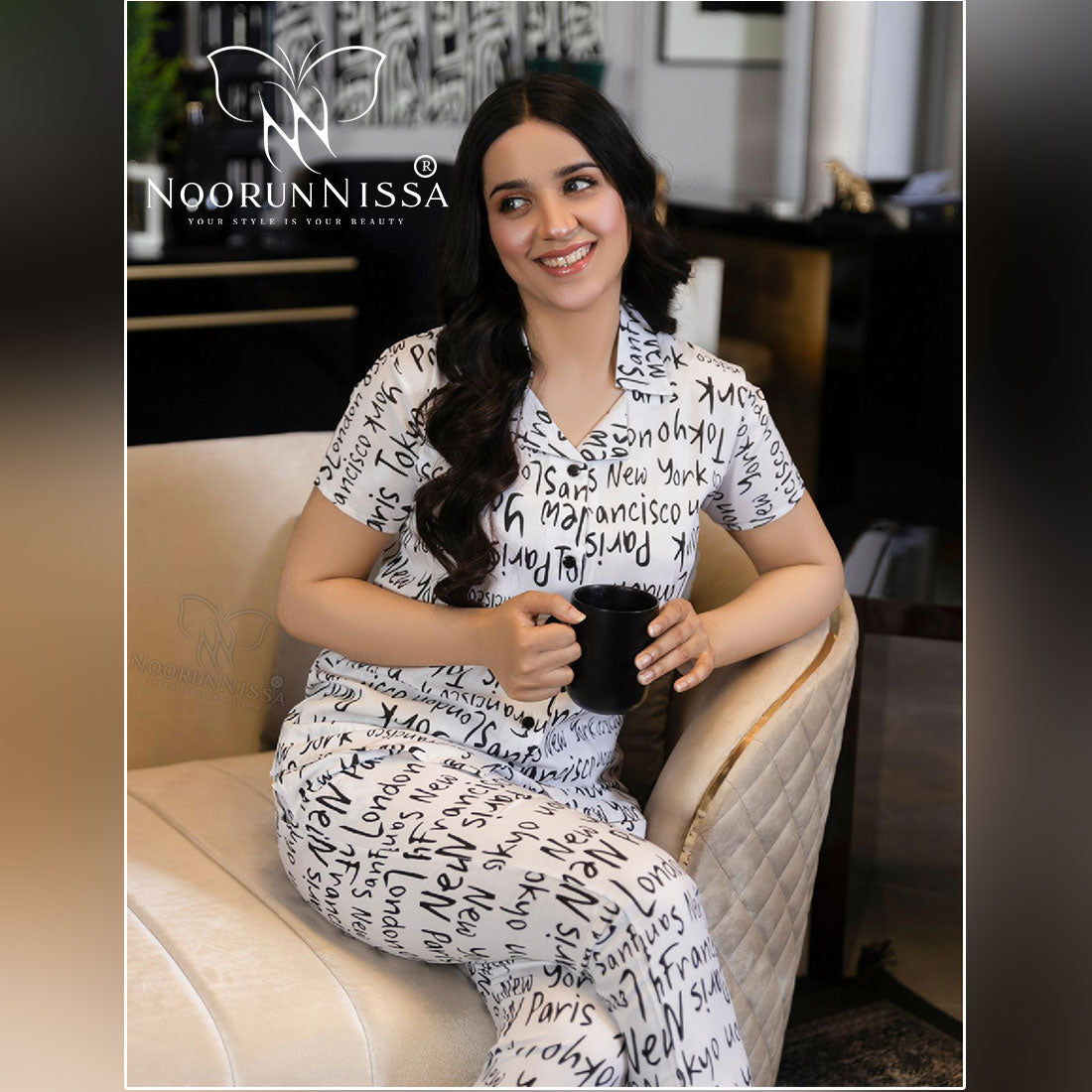 Trendy Printed Nightwear Suit for Women.