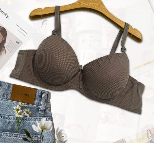 Textured Push-Up Bra for Daily Lift & Comfort .