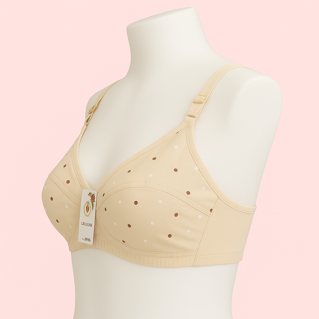 ( 𝐏𝐚𝐜𝐤 𝐨𝐟 𝟑 ) Soft Cotton Polka Dot Bra.